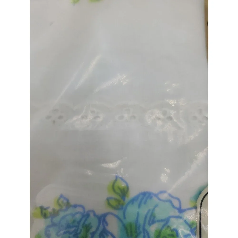Vtg JP Stevens Utica Beauty Rose Pillowcases 42x36 Percale Blue Flowers Set of 2